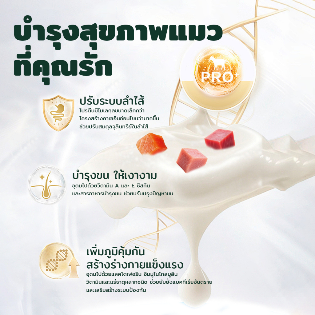 【ซื้อ 20 ซอง แถม 8】SEPAW อาหารเปียกแมวผสมนมแพะ 3 รสชาติ (ไก่/แซลมอน/ทูน่า) สูตรเสริมแลคโตเฟอร์ริน 70g ราคา ถูกที่สุด ดีลบีเคเค แกลเลอรีภาพที่ 7