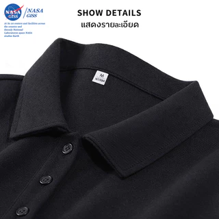 NASA เสื้อโปโล ผู้ชายผู้หญิง ทรงสวย summer POLO แมวพ็อกเก็ต พิมพ์ลาย ผ้าเย็นใส่สบายโพลีเอสเตอร์ ระบายอากาศ