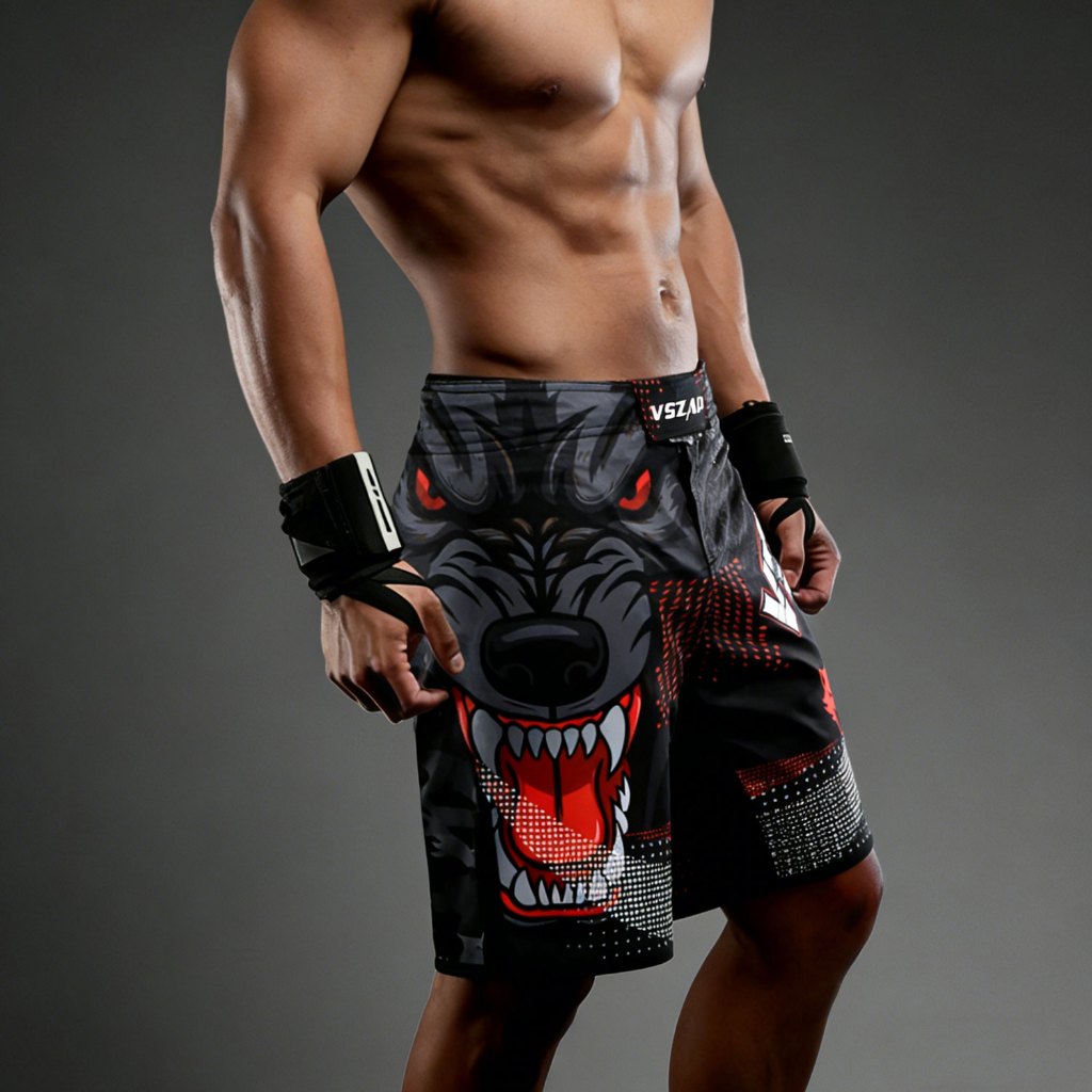 VSZAP Dark Night Wolf Sports Leisure Gym Shorts Quick-Drying Wear-Resistant Mens Fashion Comprehensi