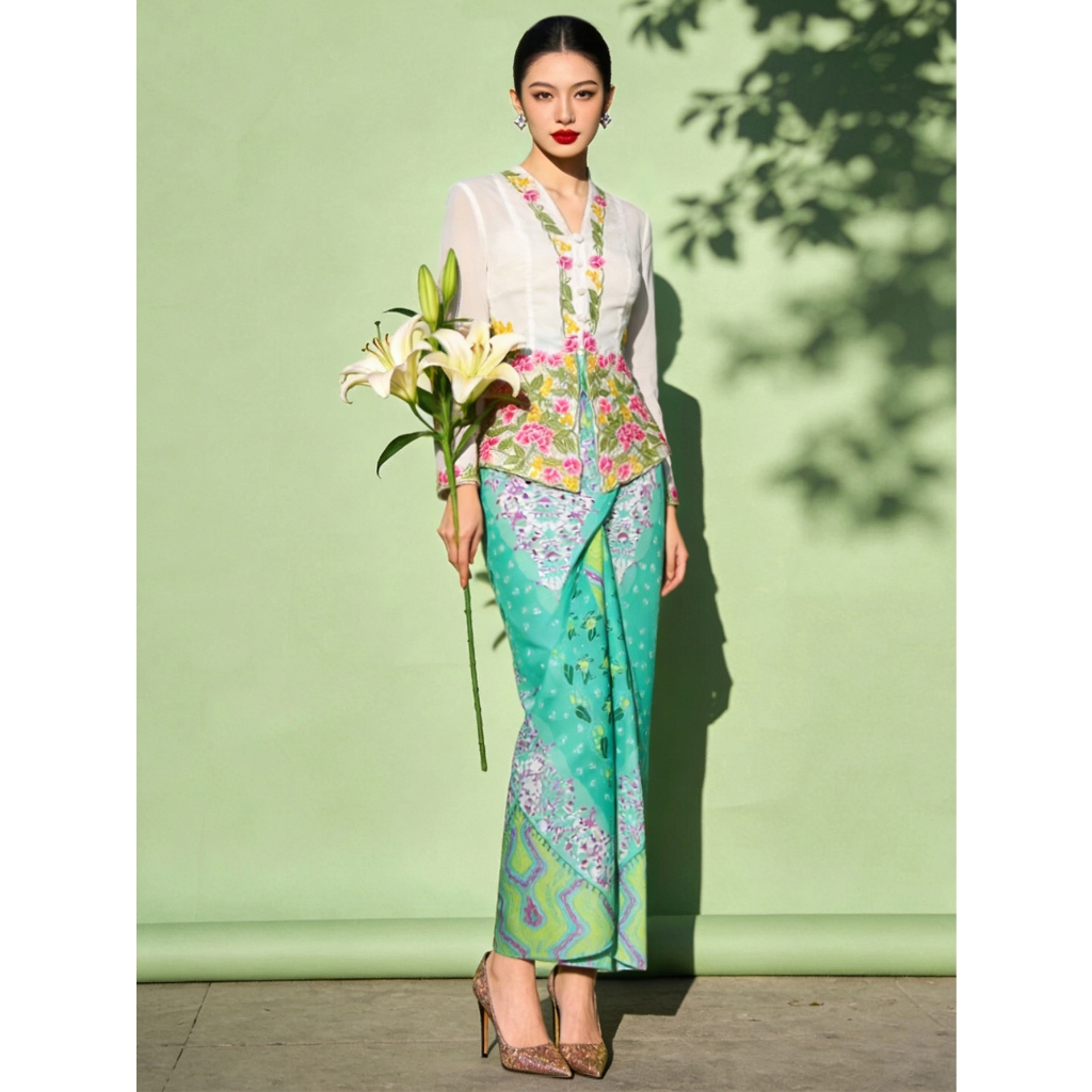 Amyenjoylife Kuntum Kebaya สําหรับ Raya 2026 ผู้หญิง Rok กระโปรง Nyonya ชาติพันธุ์เครื่องแต่งกาย — صورة 4