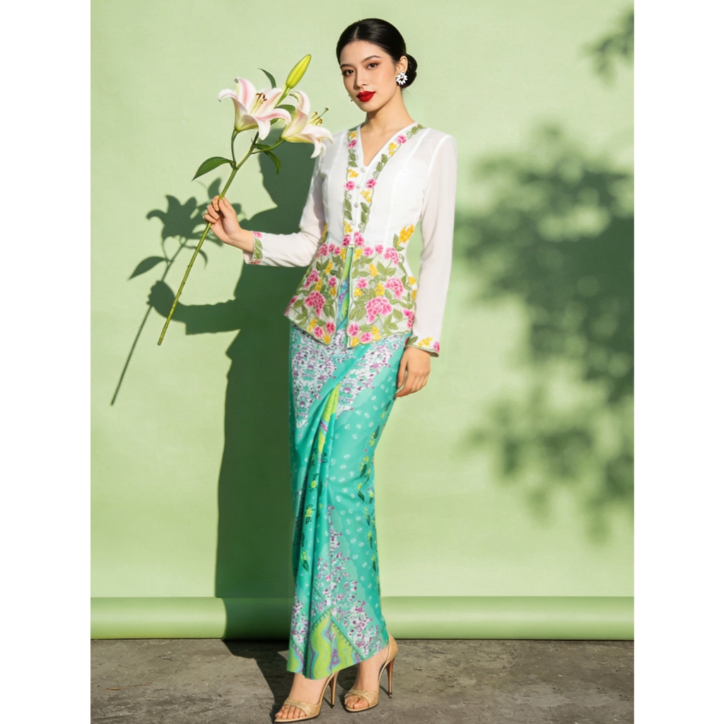 Amyenjoylife Kuntum Kebaya สําหรับ Raya 2026 ผู้หญิง Rok กระโปรง Nyonya ชาติพันธุ์เครื่องแต่งกาย — صورة 5