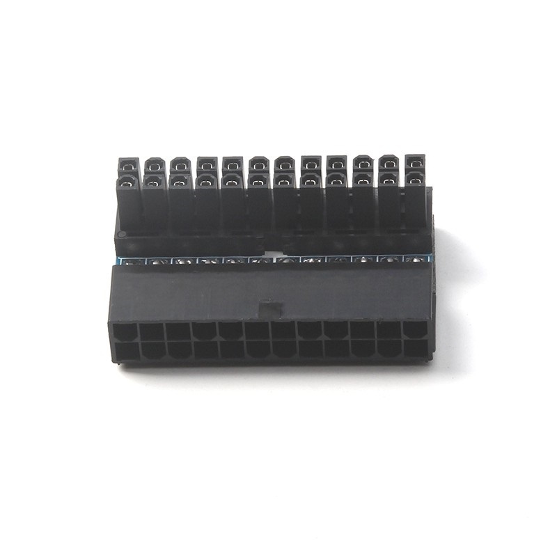 ATX 24Pin Female to 24pin Male 90 องศาอะแดปเตอร์มุมขวาสําหรับเดสก์ท็อป PC Power Supply