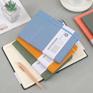 สมุดบันทึก A5/A6 200 หน้า notebookเส้นบรรทัดแนวนอน ปกแข็ง ใช้หนัง pu จดโน๊ต เขียนไดอารี่ เหมาะสำหรับนักศึกษาและสำนักงาน