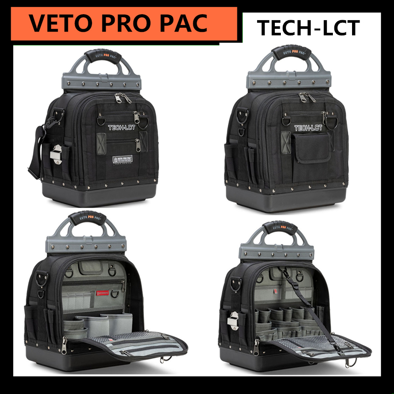 [VETO PRO PAC] TECH LCT สีดําแบบพกพากระเป๋าเครื่องมือปิดกระเป๋าเครื่องมือ