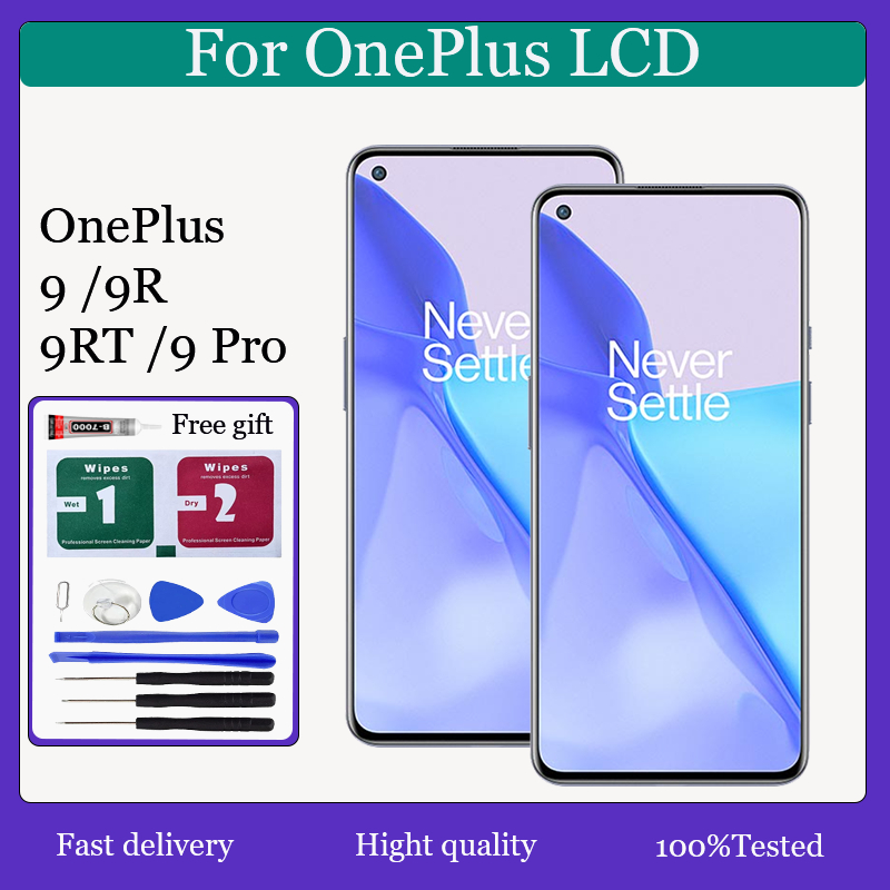 Original AMOLED สําหรับ Oneplus 9 9R 9 RT 9 Pro จอแสดงผล LCD หน้าจอสัมผัสเปลี่ยน
