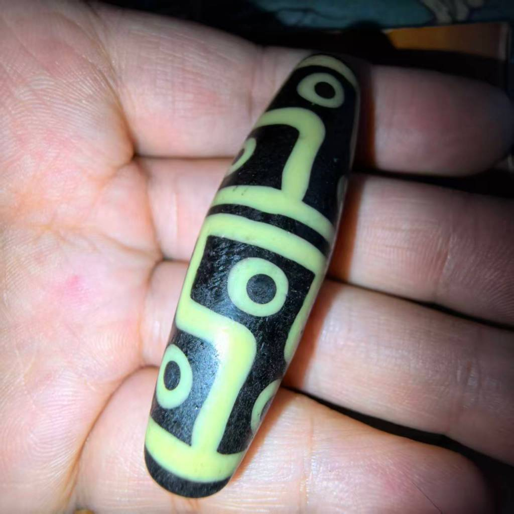 [Mubaozang Chuan] Qing Dynasty Old Twelvd-Eyed Dzi Bead Gongyuan 20th Century Tibement Local ทิเบตที