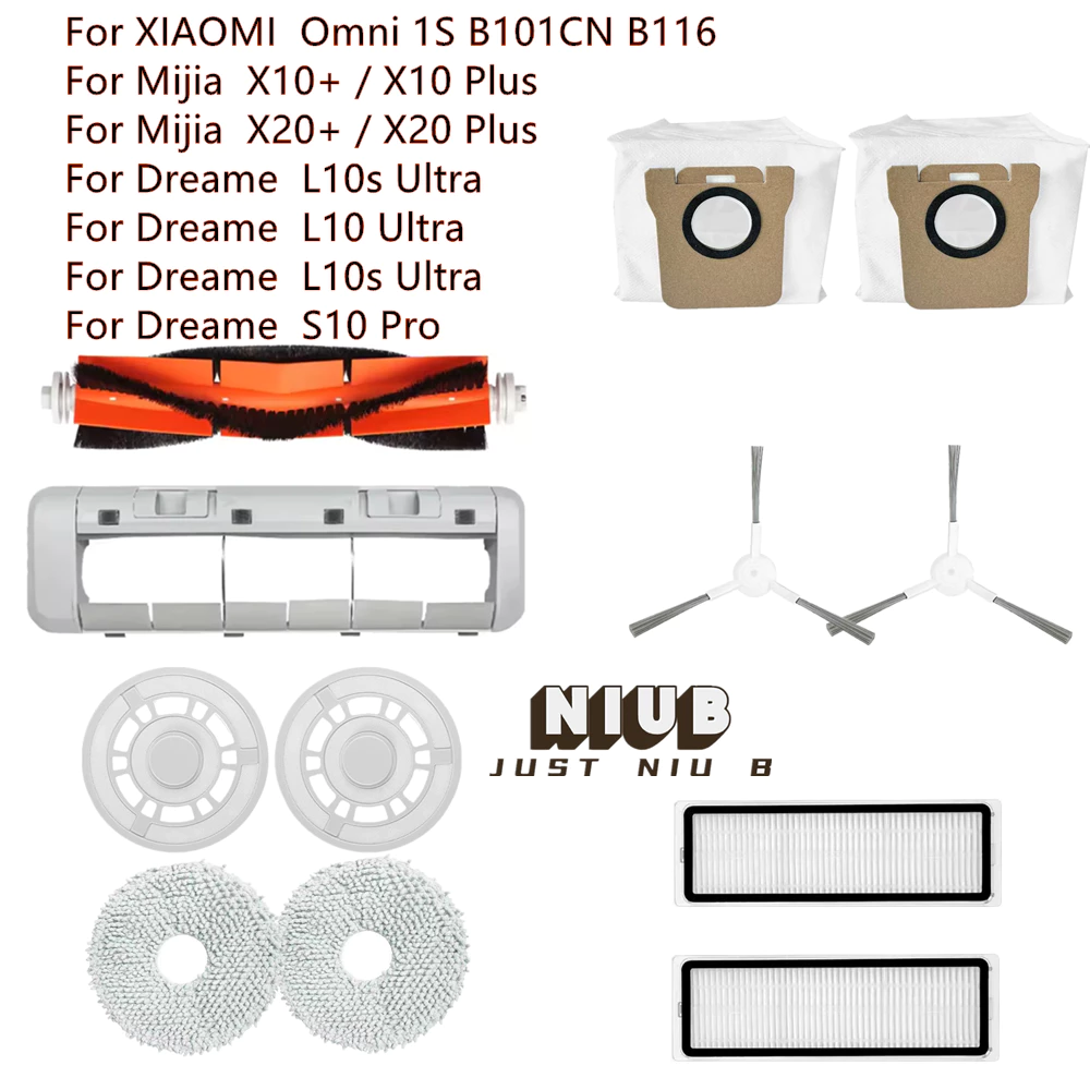 สําหรับ XIAOMI Mijia Omni 1S B101CN หุ่นยนต์ X10 + x20 สําหรับ Dreame L10s Ultra / S10 Pro หุ่นยนต์สูญญากาศหลักแปรงด้านข้างกรอง Mop อะไหล่อุปกรณ์เสริม