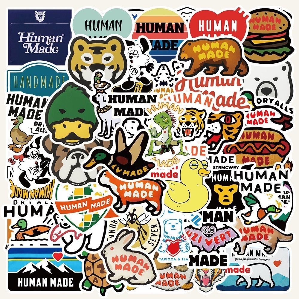 50 ชิ้น Human Made สติกเกอร์ญี่ปุ่นแฟชั่นแบรนด์โลโก้สติกเกอร์แล็ปท็อปโทรศัพท์กระเป๋าเดินทางป้ายเครื่องเขียน