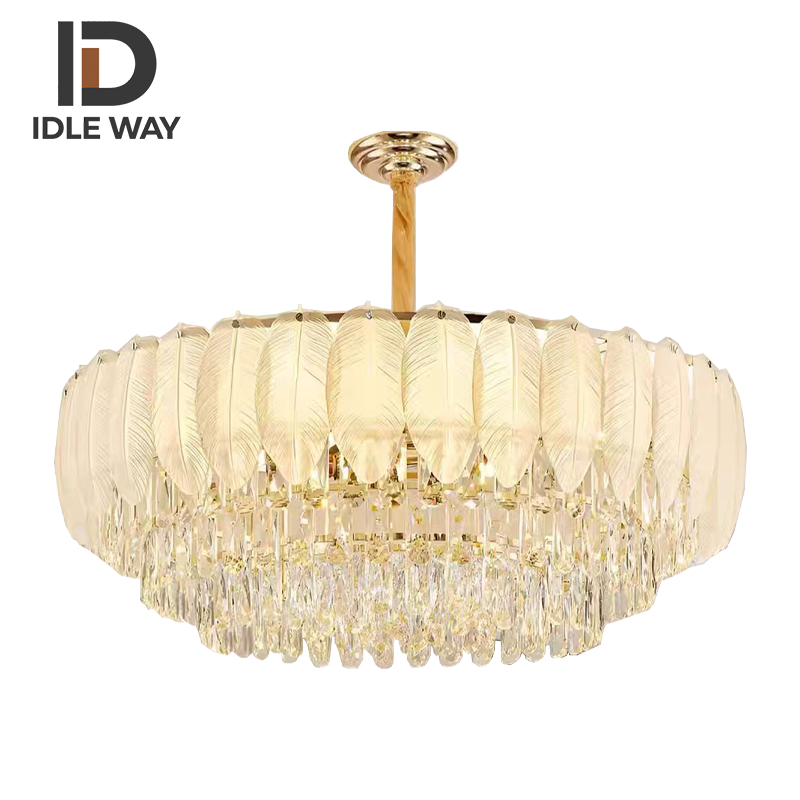 IDLEWAY โคมระย้าคริสตัล WD5376 โคมไฟคริสตัลฝรั่งเศส Feather ห้องนอนโคมไฟห้องรับประทานอาหาร