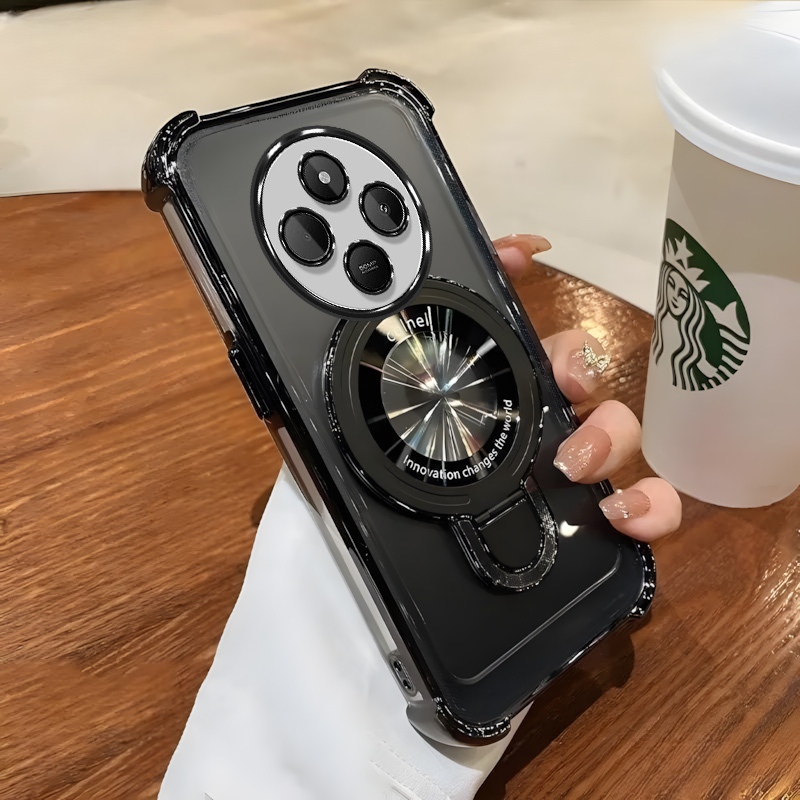 ปลอกสําหรับ Redmi 14c POCO C75 M7 5G Electroplated แม่เหล็กพับขาตั้งหรูหรา anti drop soft case