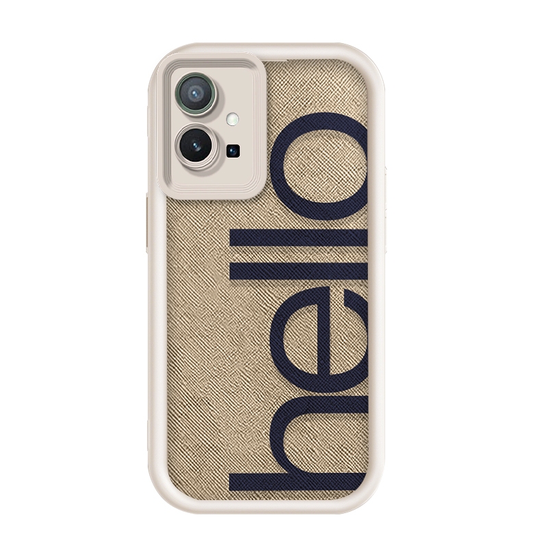 สําหรับ Vivo Y30 5G/Vivo Y55 5G/Vivo Y75 5G/Vivo T1 5G,Hello,รูปแบบ,เคสโทรศัพท์ซิลิโคนป้องกันการตก