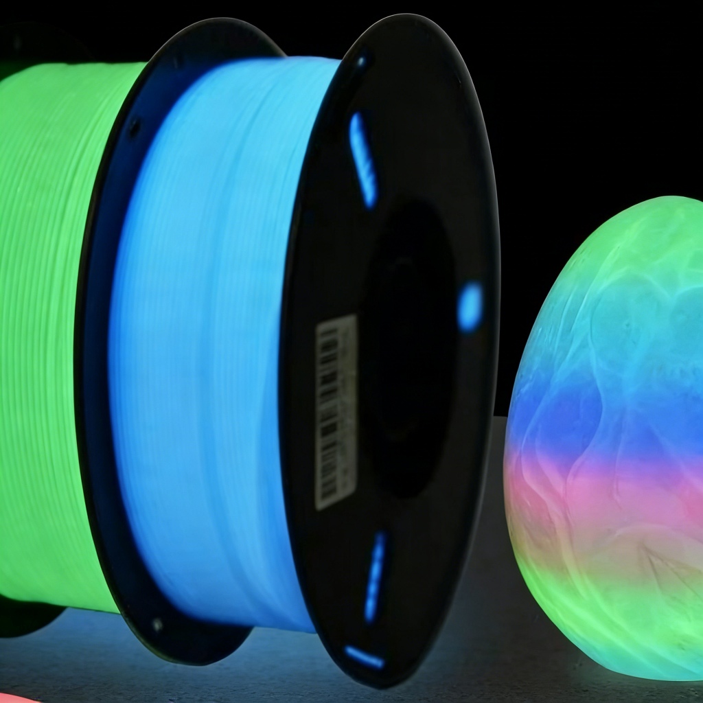 3D การพิมพ์วัสดุสิ้นเปลือง PETG วัสดุไล่ระดับสีรุ้งส่องสว่าง 1 กก. 1.75 มม