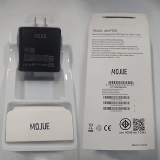 MOJUE ให้การรับประกันหนึ่งปี ชุดชาร์จ 45W ประกอบด้วยที่ชาร์จ Type-C และสายชาร์จ Type-C