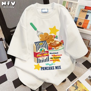 [จัดส่งตลอด 24 ชั่วโมง]NFV สไตล์เกาหลี🍞เสื้อยืด oversize ใส่…