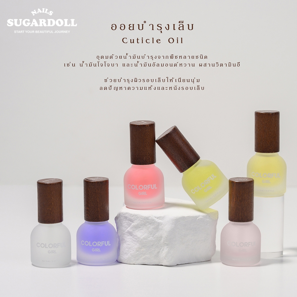 น้ํามันเคลือบสี ยาทาเล็บ ยาทาเล็บ ลดผิวฉีกขาด ยาทาเล็บให้ความชุ่มชื้น 8 มล. Apple, Berries, Jasmine, Peach, Rose, Osmanthus ยาทา