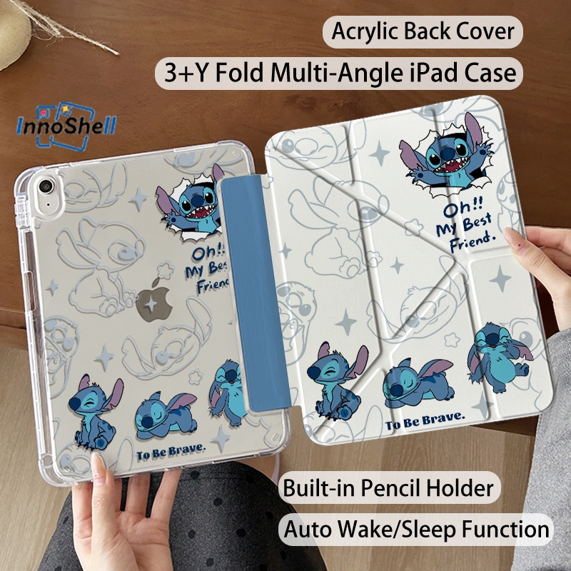เคส iPad เข้ากันได้กับ Air4/5 10.9 Gen10/11 A16 8/9th Gen Mini6/7 Pro11 2018-2024, เคส iPad Gen11 3+รูปตัว Y