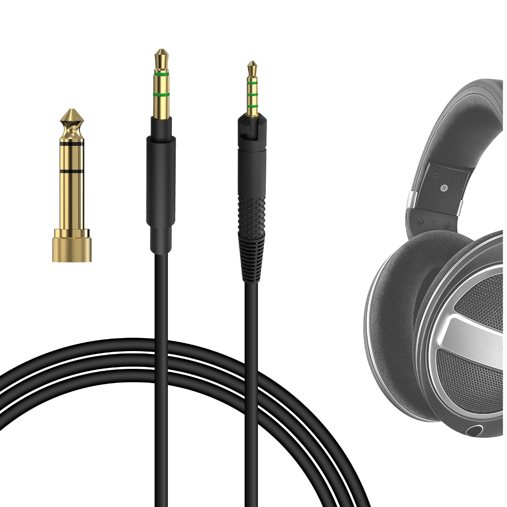 สายสัญญาณเสียง Geekria เข้ากันได้กับสาย Sennheiser HD 620S, HD560S, HD400PRO, HD598, HD599, HD579, สายสเตอริโอ 3.5 มม. ถึง 2.5 มม. (1.2 ม.)
