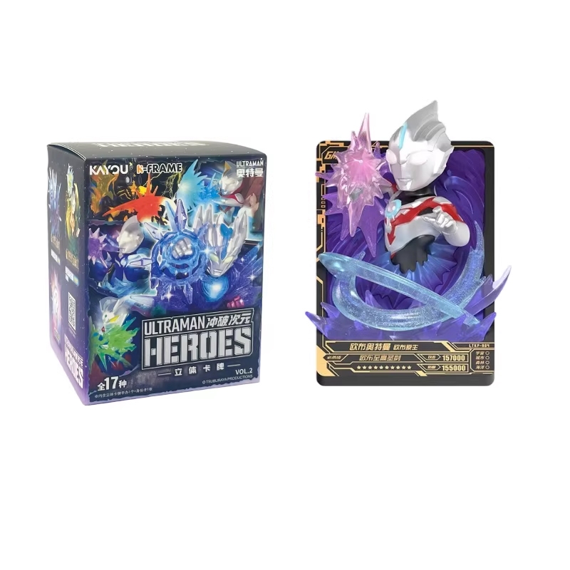 KAYOU Ultraman 3D Card Series Action Figure V2 คอลเลกชันการ์ดของเล่นเด็ก