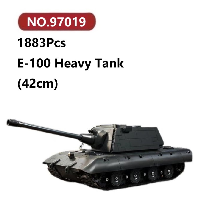 ✨E-100 Heavy Tank รถถังและยานเกราะ โมเดลประกอบแล้ว 1883ชิ้น 12GO Tank ของเล่นจิ๊กซอว์