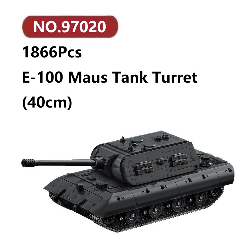 ✨E-100 Maus Tank รถถังและยานเกราะ โมเดลประกอบแล้ว 1866ชิ้น 12GO Tank ของเล่นจิ๊กซอว์