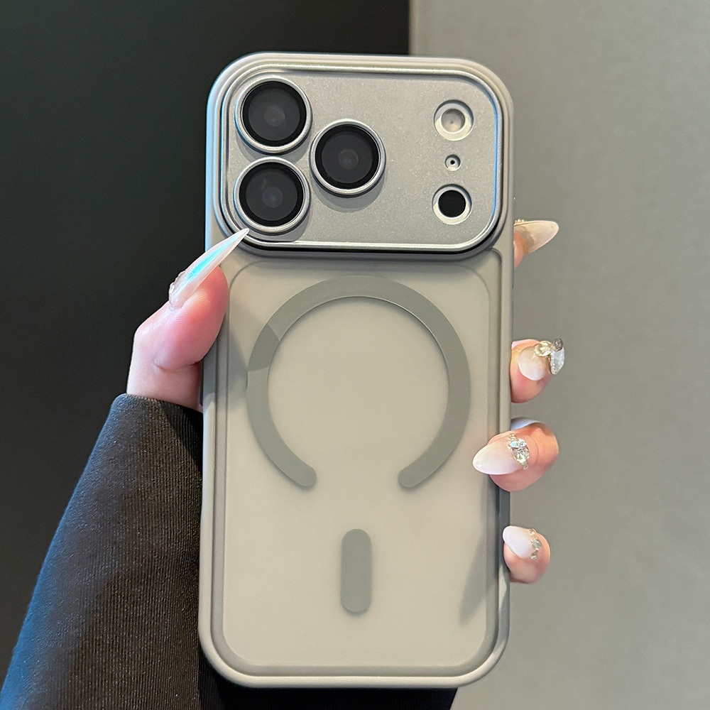 หรูหราแม่เหล็กเคลือบหุ้มเกราะชาร์จไร้สายเคสโทรศัพท์เหมาะสําหรับ ไอโฟน 17 16 15 14 13 มือโปร สูงสุด 16จ และ ไอโฟน อากาศ กันกระแทกฮาร์ดปกหลังพร้อมเลนส์ป้ ราคา ถูกที่สุด ดีลบีเคเค แกลเลอรีภาพที่ 4