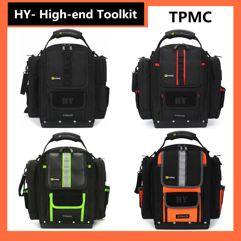 HY-High-end Toolkit TPMC Heavy-Duty Backpack Toolkit, ปัจจุบันที่อ่อนแอโดยเฉพาะขนาดใหญ่-ความจุน้ําชุดเครื่องมือซ่อมการติดตั้งไฟฟ้า