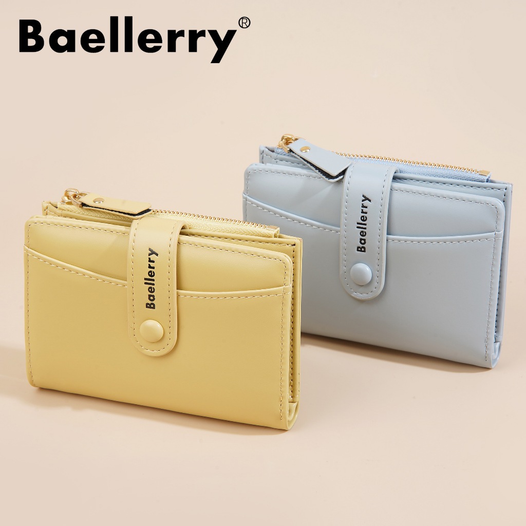 【Local stock】สําหรับภรรยาNew Stylish Pastel Macaroon-Color Short Womens Wallet INS Iarge-ความจุ Bi-fold Zipper Coin Purse Wallet