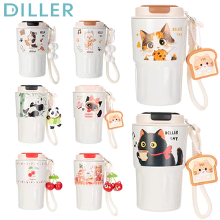 Diller (11.5oz/340ml) แก้วกาแฟสแตนเลสซับเซรามิกพร้อมฝาปิดกระติกน้ําสูญญากาศ Travel Cup D240596