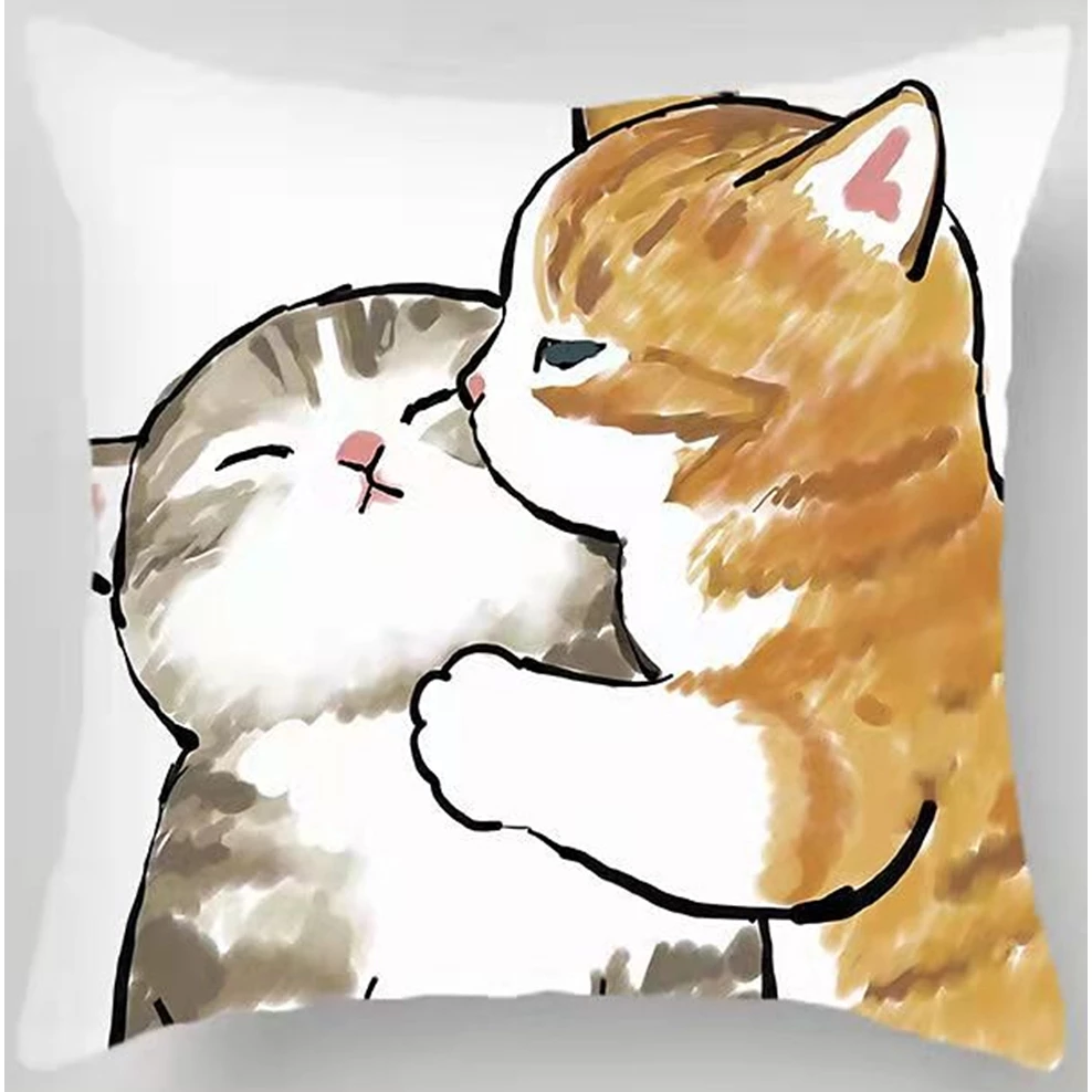 หมอนแมวสีขาวสองด้านผ้าฝ้าย thumbnail 6