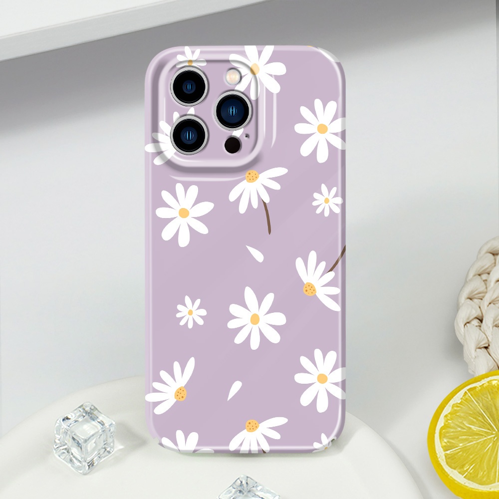 เคสโทรศัพท์สําหรับ IPhone 14 13 Pro Max Mini Simple Daisy Film Hard Cover