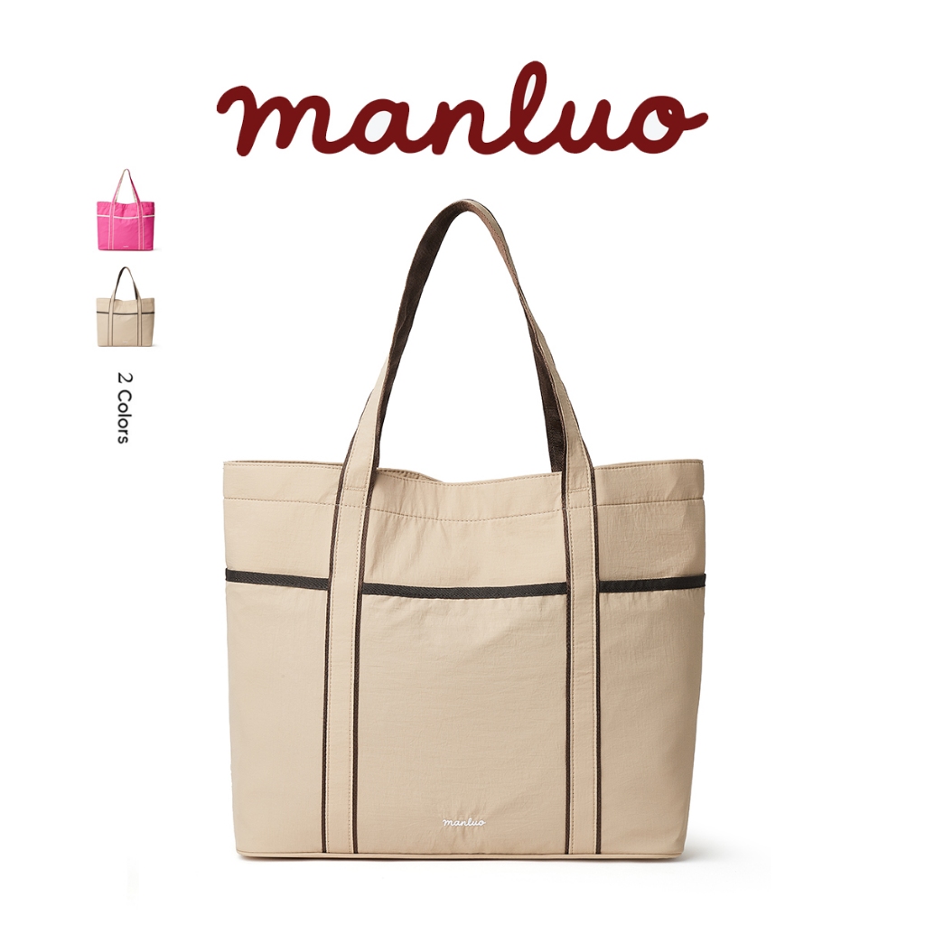 manluo กระเป๋าถือกันน้ำ ออกแบบมาพร้อมช่องเก็บของหลายช่อง ขนาดใหญ่มีความจุมาก