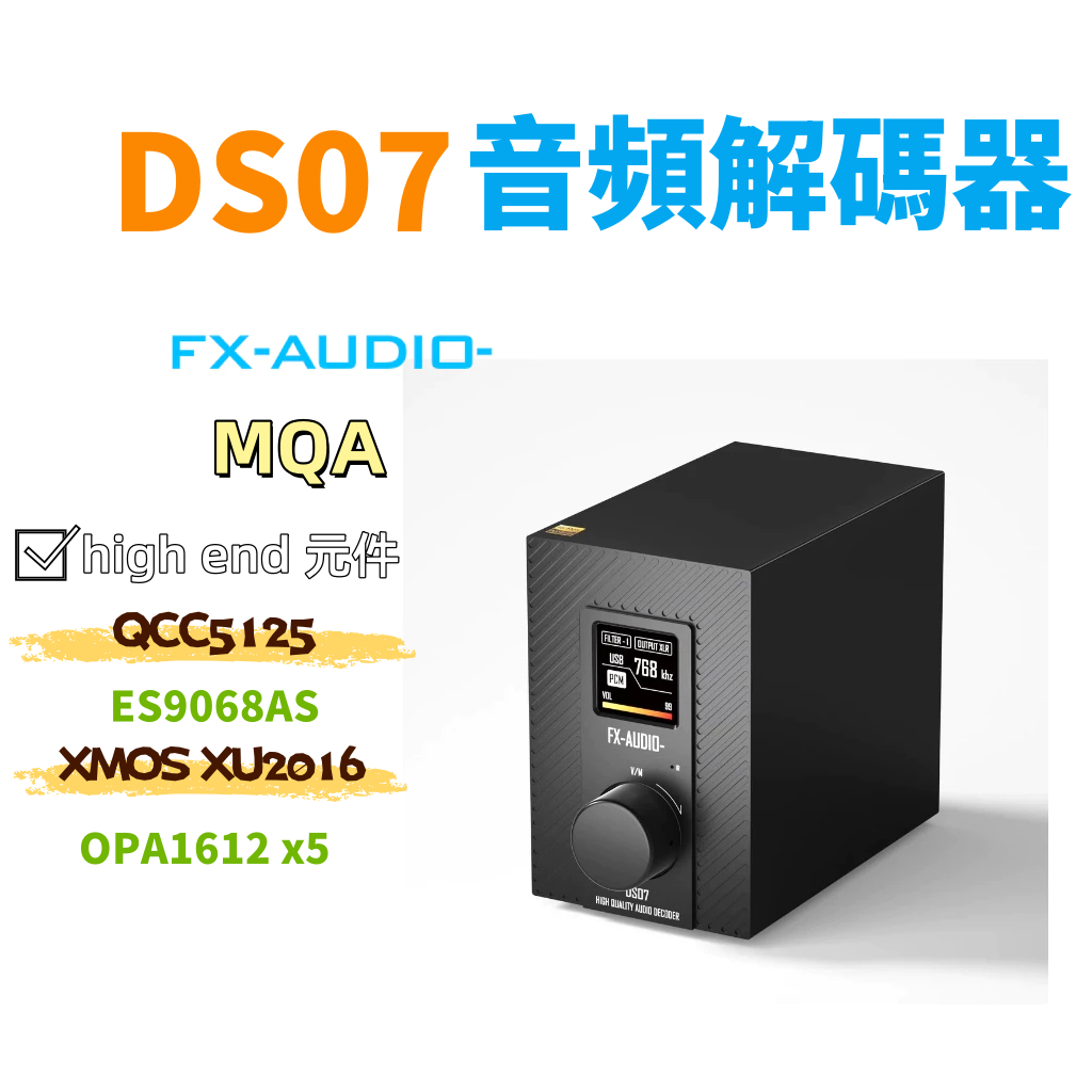 KGUSS DS07 QCC5125 ถอดรหัสเสียง HIFI Fever ES9068AS MQA XLR Balance DAC