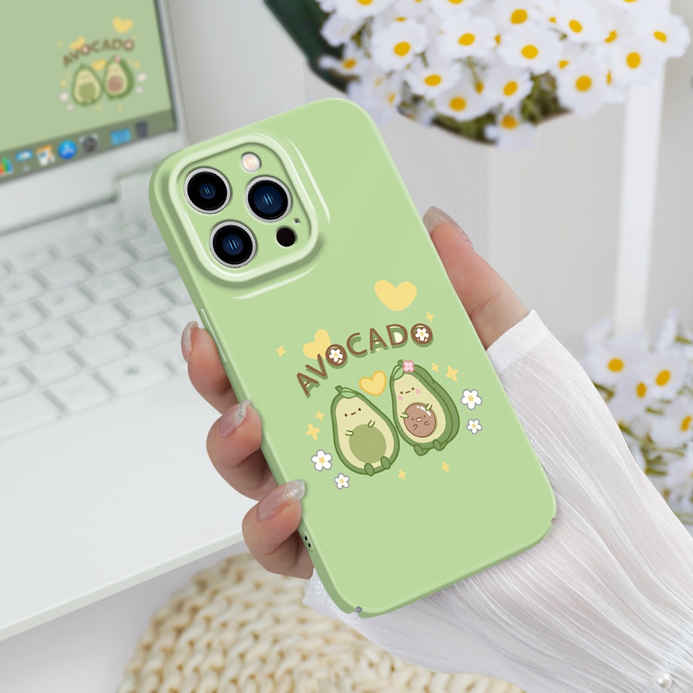 เคสโทรศัพท์สําหรับ IPhone 14 13 Pro Max Mini Cute Avocado Film Hard Cover