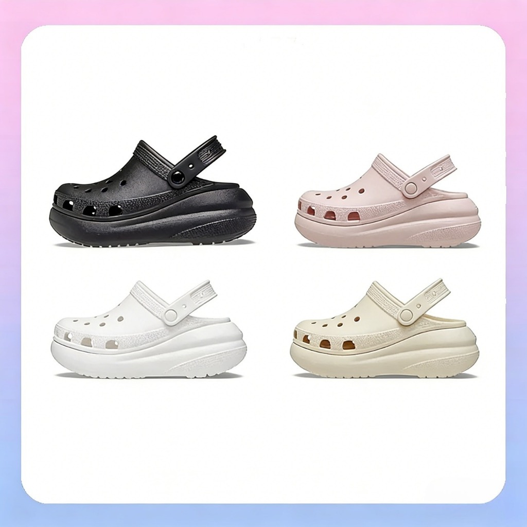 ผู้หญิงสไตล์คลาสสิก Crush Clog สี, ผู้หญิง 5-6 ซม. รองเท้าชายหาดเพิ่มความสูง