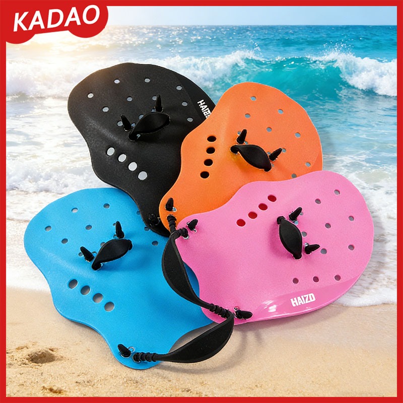 SHUIO การฝึกว่ายน้ํา Hand Webbed พายเรือว่ายน้ําแบบปรับได้ ถุงมือฝึกซ้อมพลังงาน ปาล์ม Finger Webbed