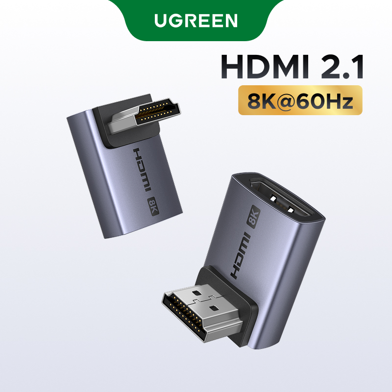 UGREEN HDMI 8K@60Hz 90° อะแดปเตอร์มุมขวา ตัวแปลง HDMI อลูมิเนียมอัลลอยด์ชายกับหญิง