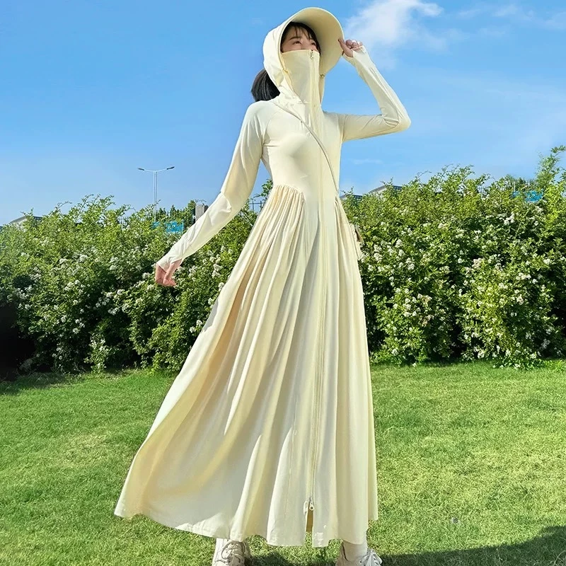เสื้อกันแดดสตรีผ้าไหม 2026 คอลเลคชัน UPF50+ ป้องกันยูวี ดีไซน์ยาวคลุมตัว ระบายอากาศดี สำหรับท่องเที่ยวกลางแจ้ง