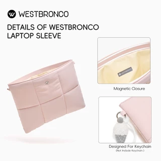 WESTBRONCO จัสมิน (Jasmine) – กระเป๋าใส่ laptop พร้อมmagnet เปิดปิด กระเป๋ามีช่องใส่โน้ตบุ๊กขนาด 14 นิ้ว ภายในบุใยฝ้ายมุก 4 มม. และโฟม EVA เพื่อช่วยลดแรงกระแทกและปกป้องแล็ปท็อป
