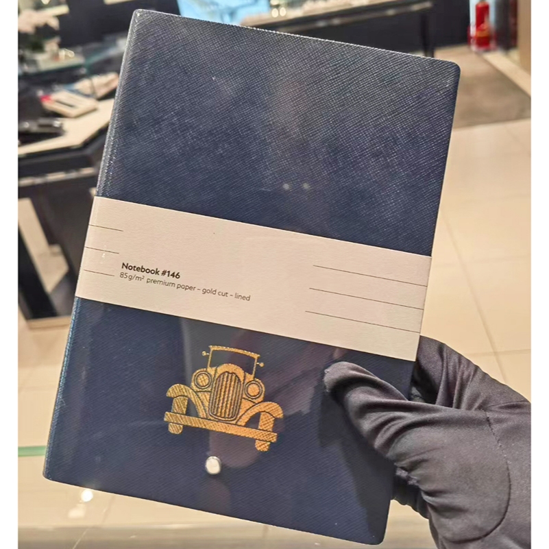 MB Notebook 146 Leather Cover Notepad Blank & Line Paper