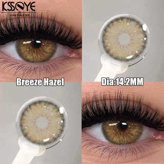 KSSEYE คอนแทคเลนส์ 2 ชิ้น Breeze Hazel 14.2 มม.รายปีคอนแทคเลนส์สายตาสั้นเกรด (0-8.00)