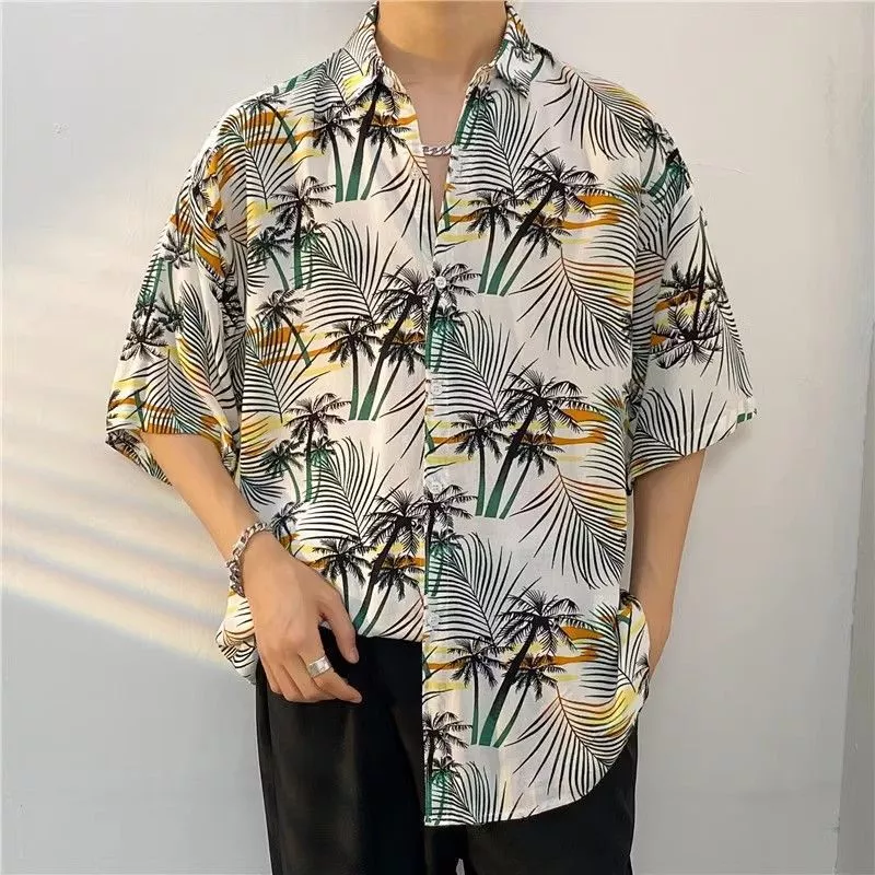 เสื้อเชิ้ตฮาวายชาย แขนสั้น ลายดอก ฟรีไซส์ thumbnail 5