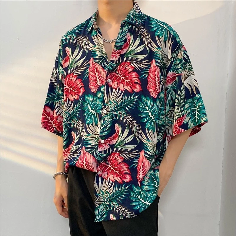 เสื้อเชิ้ตฮาวายชาย แขนสั้น ลายดอก ฟรีไซส์ thumbnail 6