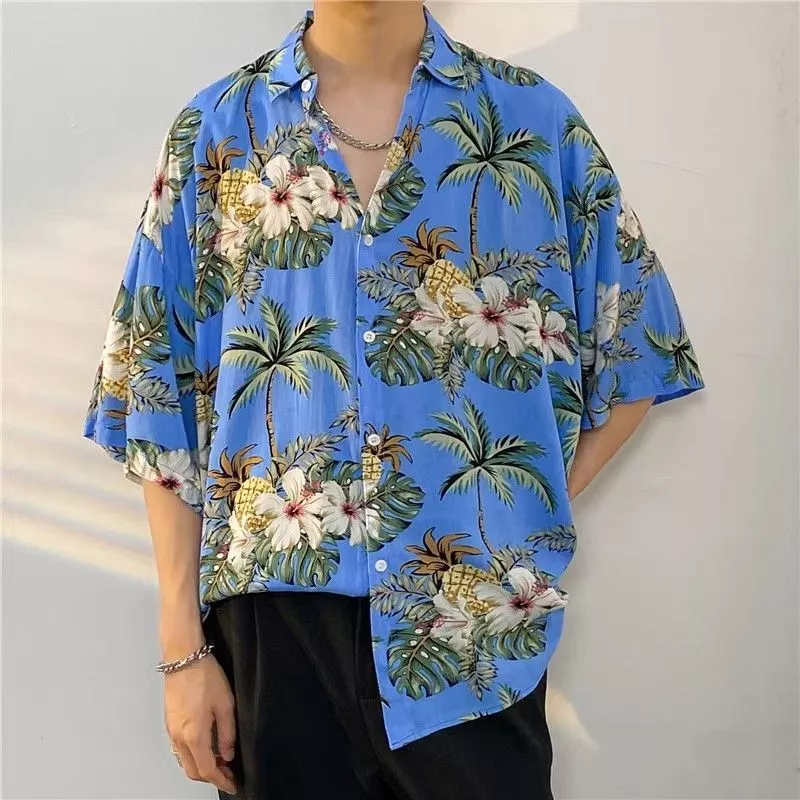 เสื้อเชิ้ตฮาวายชาย แขนสั้น ลายดอก ฟรีไซส์ thumbnail 8