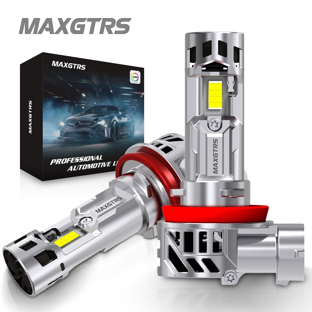MAXGTRS 2 ชิ้น Canbus H7 H8 H11 ไฟหน้า LED 30000LM Super Bright 9005 HB3 9006 HB4 9012 HIR2 หลอดไฟ LED พร้อมพัดลมเทอร์โบคู่