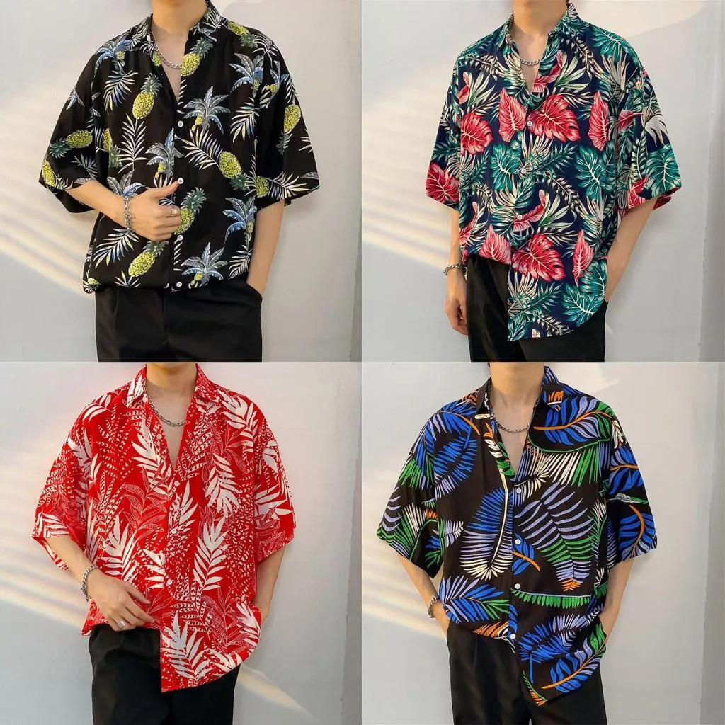 เสื้อเชิ้ตฮาวายชาย แขนสั้น ลายดอก ฟรีไซส์ thumbnail 9