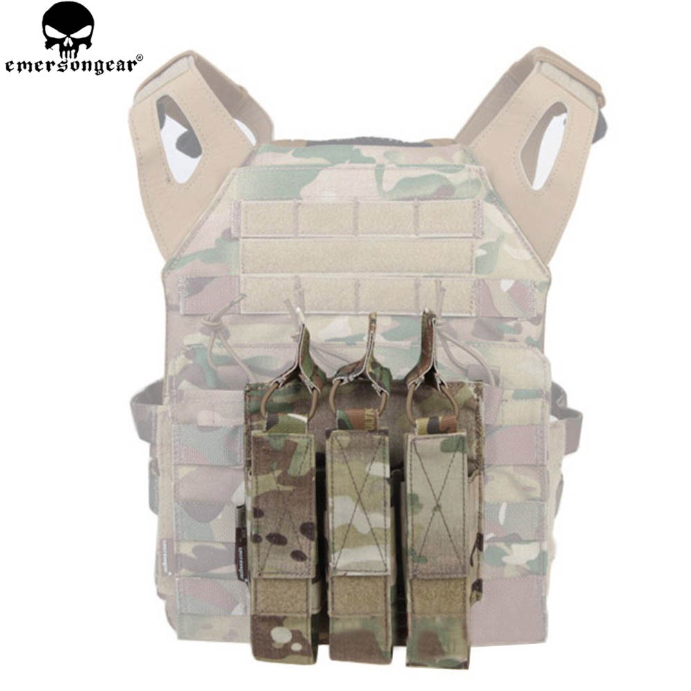 EmersonGear MP7 Tactical Modular MOLLE Triple Open Top SMG Mag Mag Pouch Holder
