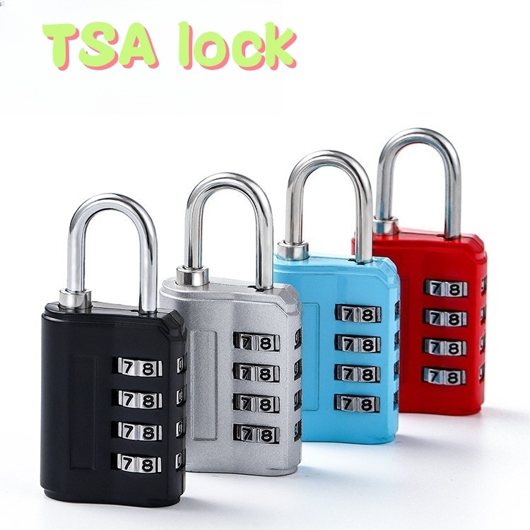 Travel TSA ล็อค 3 หลัก ปลอดภัย สําหรับกระเป๋าเดินทาง วัสดุโลหะผสม อุปกรณ์เสริมกระเป๋าเดินทาง