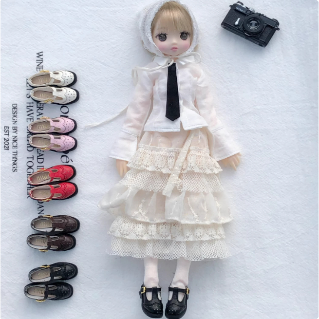Blythe Small Cloth azone OB24 OB22 ตุ๊กตายางสามารถสวมใส่รองเท้าหนังย้อนยุคได้