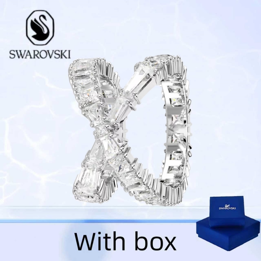แหวน Hyperbola White Infinity Cross จาก Swarovski เครื่องประดับเงินแท้พร้อมกล่อง