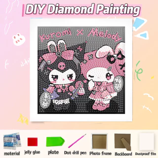 ภาพติดเพชรพร้อมกรอบรูป ของน่ารัก ครอสติสคริสตัล DIY ขนาด 18*23cm สำหรับเด็ก ของขวัญเด็ก ของเล่นเด็ก การทำสมาธิ จิตรกรรม